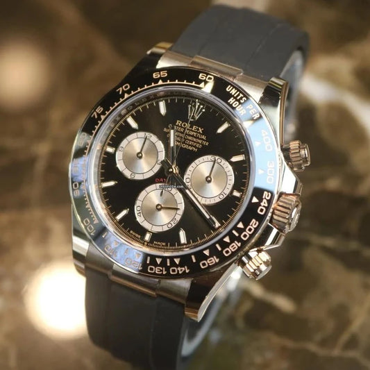 Cosmograph Daytona Oysterflex Black and Champagne, Yellow Gold, 126518LN